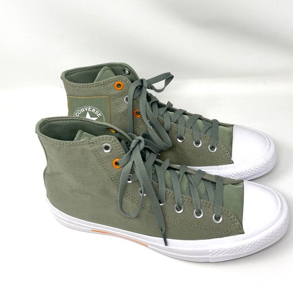 Converse Men's Size 165052C CHUCK TAYLOR AS Green Canvas High Top Logo Sneakers - Picture 2 of 9